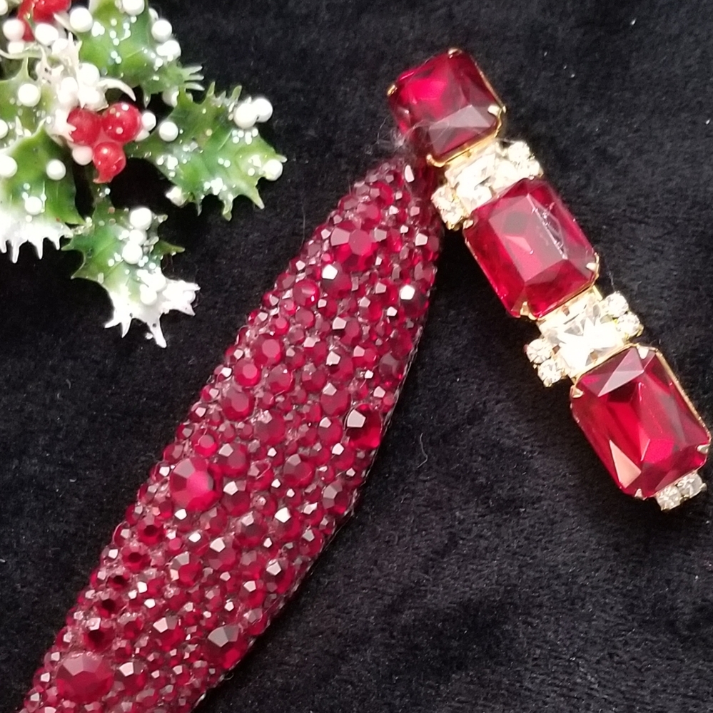 Set of 2 rhinestone hair barrettes, made in France